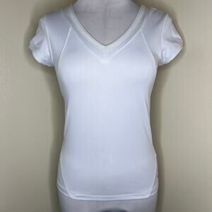 Ellesse Exclusivity Tee XS Athletic Top White V-Neck UPF Running Sports Fitness